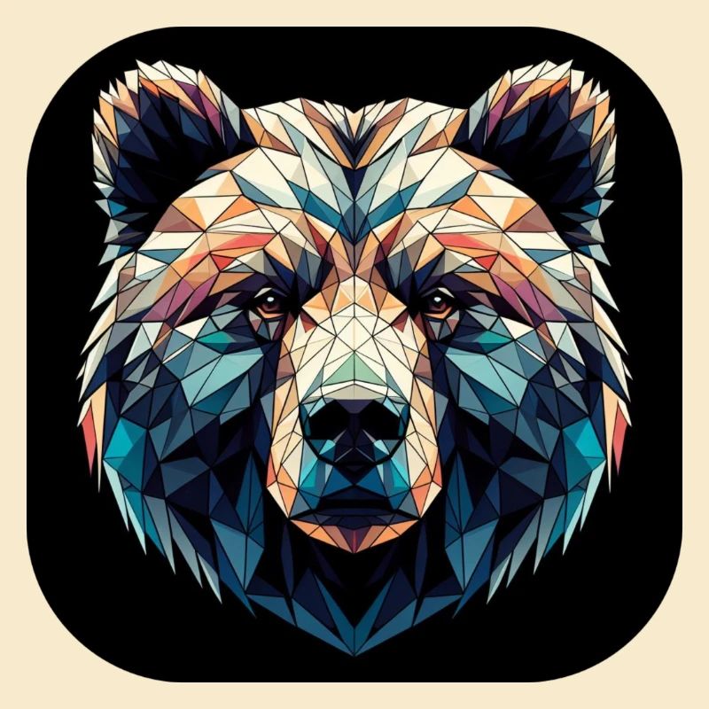 Ours coloré dans un design polygonal