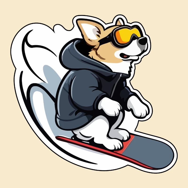 Snowboard Hund