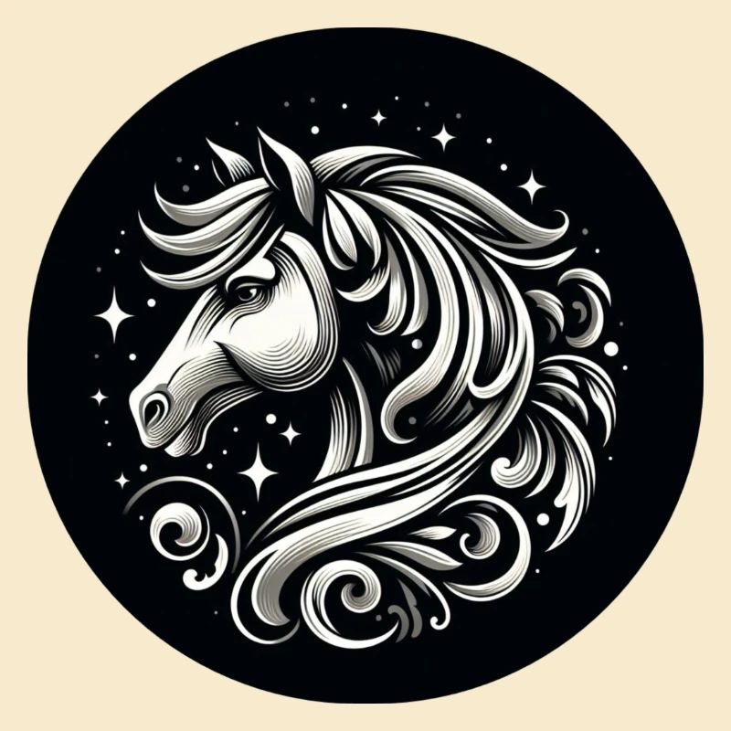 Tête de cheval avec des étoiles
