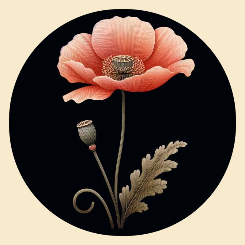 Pavot, coquelicot, fleur, rouge, orange