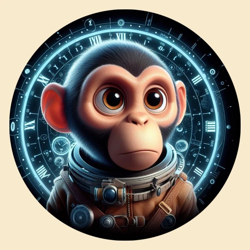 Affe als Astronaut im Weltall