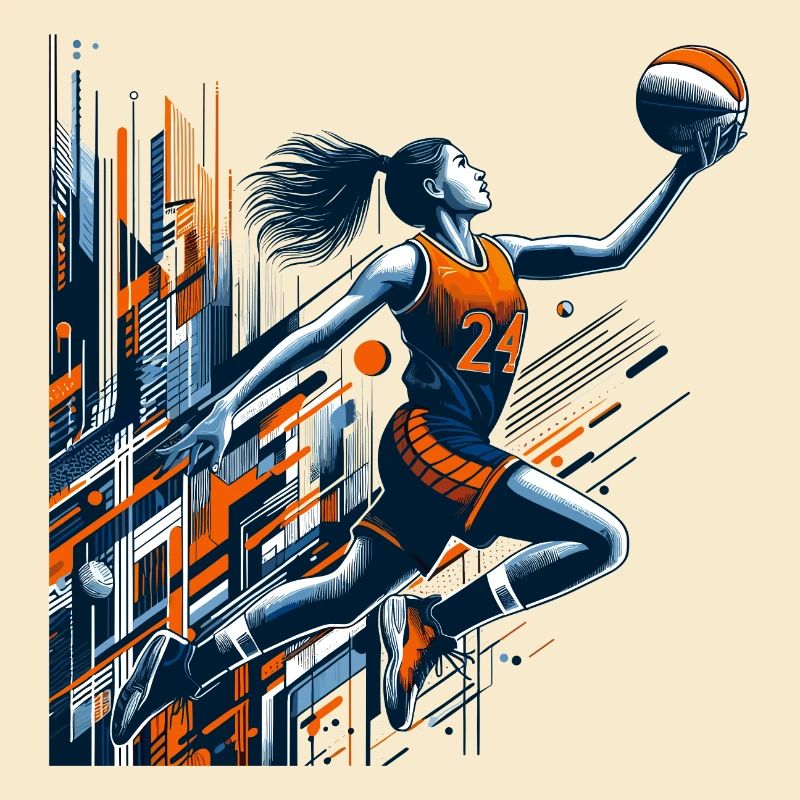 Conception de dunk de basket-ball femme
