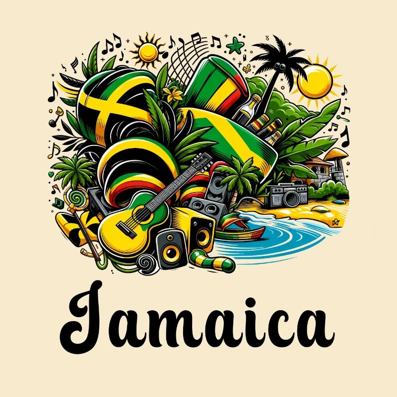 Design du drapeau des Caraïbes de la Jamaïque