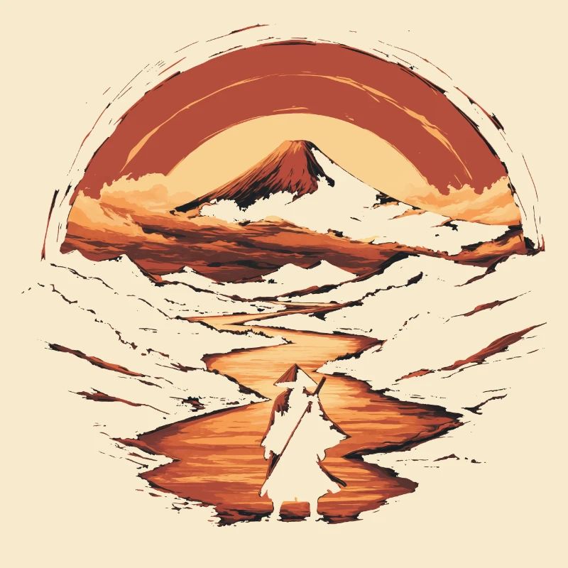 Samurai und der Berg Fuji