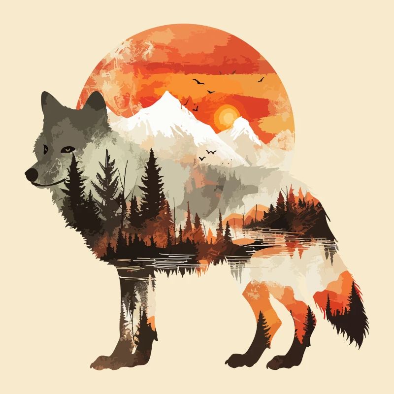 Wolf Nature Wilderness Adventure Forest Trees Sun