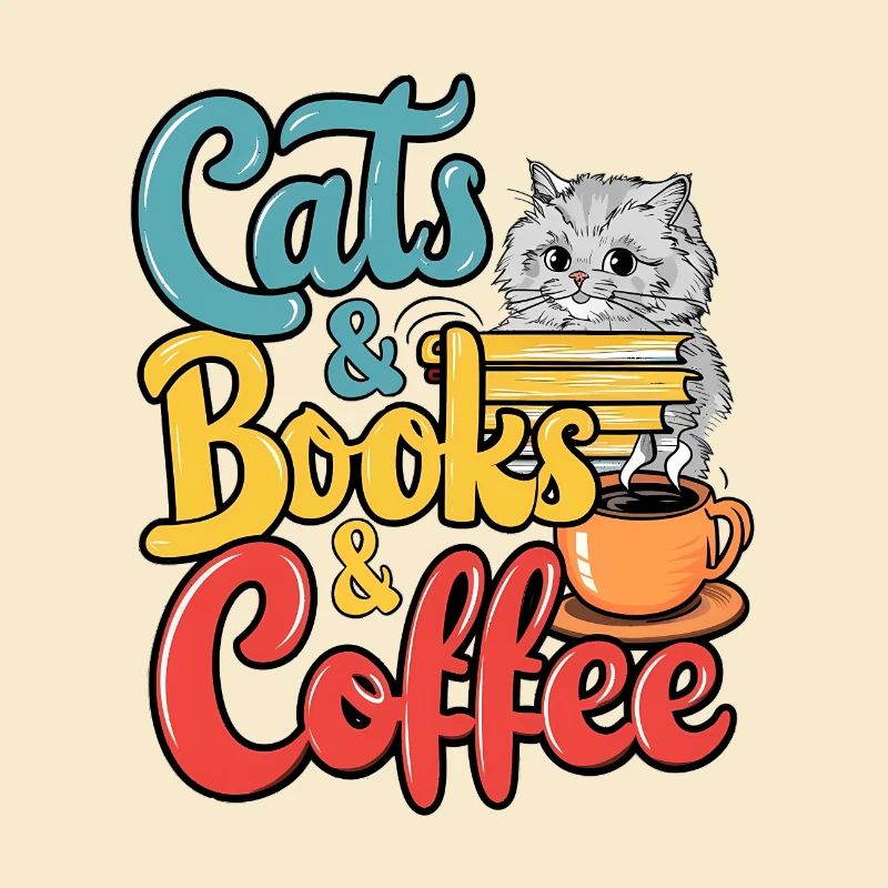 Cats, Books and Coffee Design