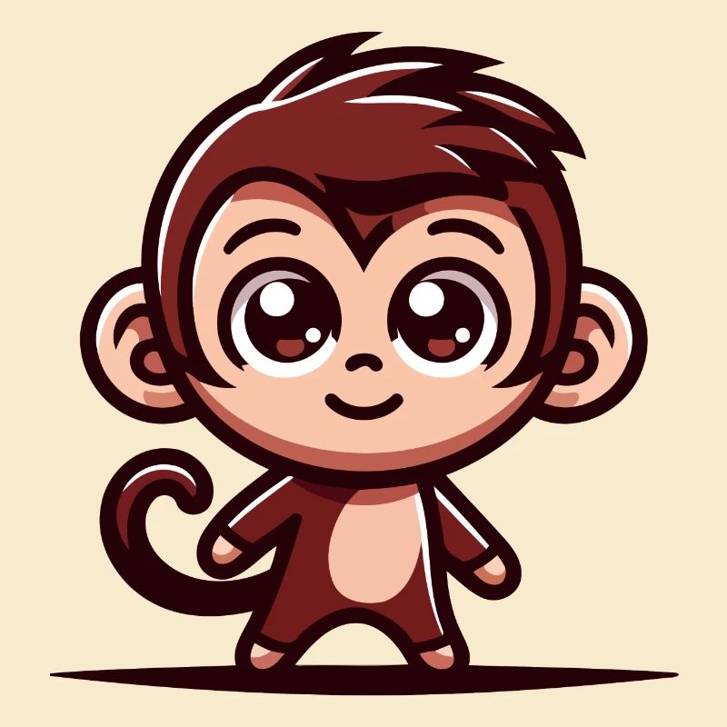 Un singe mignon de style dessin animé