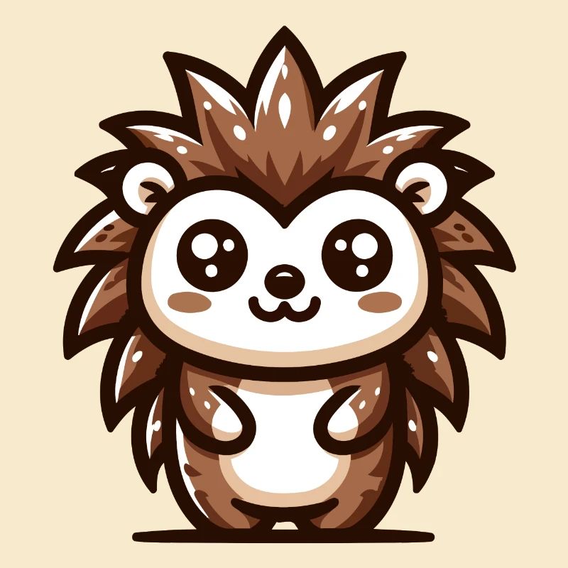 A playful cartoon style hedgehog
