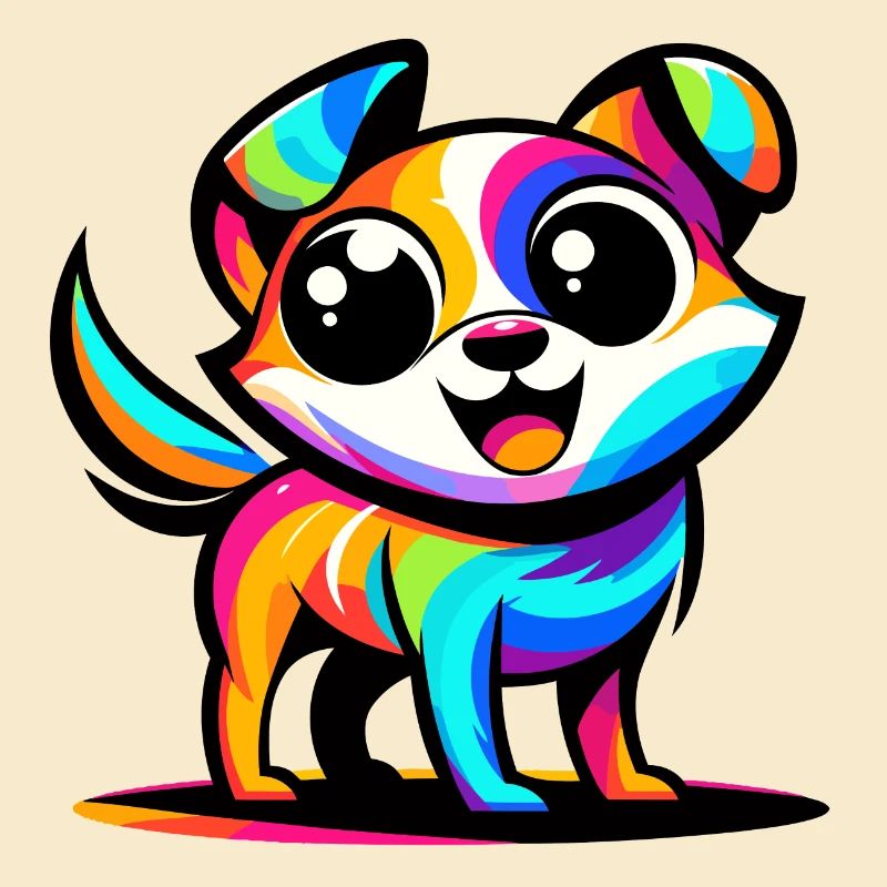 Un chien vibrant de style dessin animé
