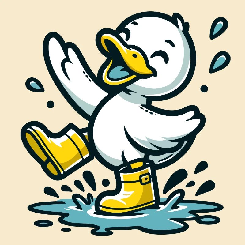 Splashy Quacker: The Puddle-Hopping Duck