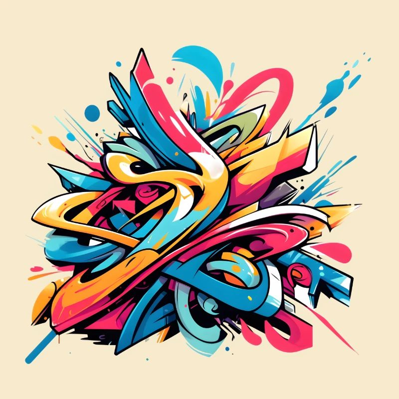 Coole bunte dynamische Graffiti-Illustration