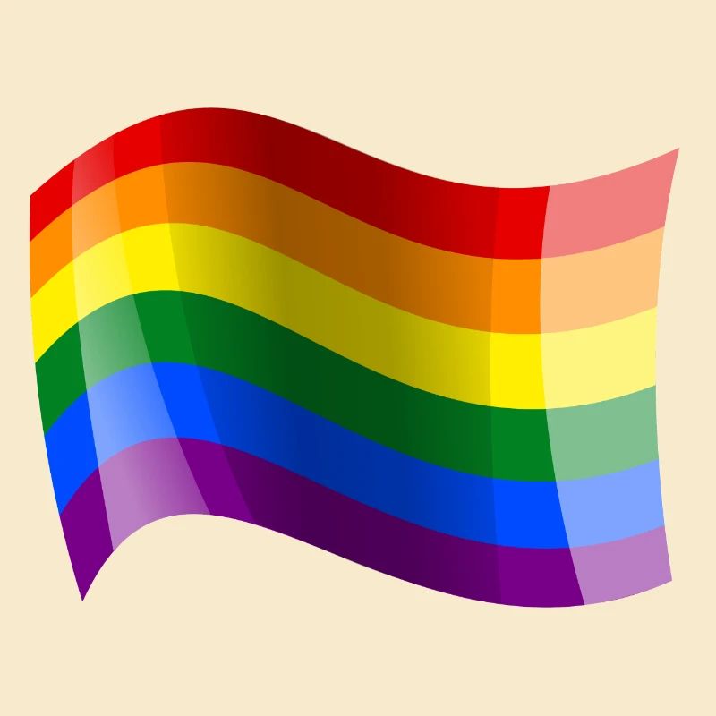 Waving rainbow flag
