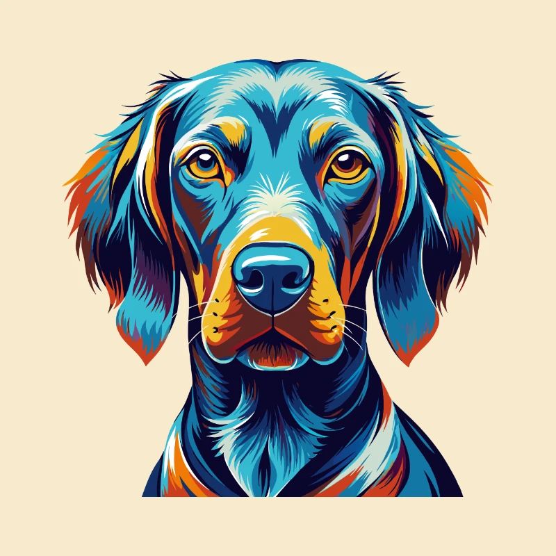 Weimaraner Hunderasse Bunte Karikatur Kawaii