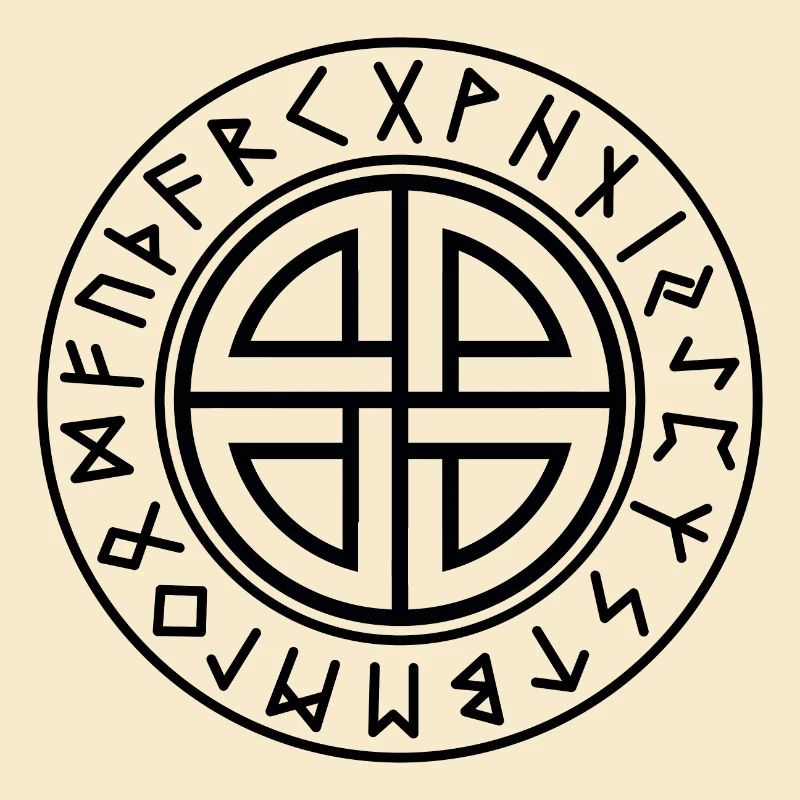 Knot shield circle runes black color