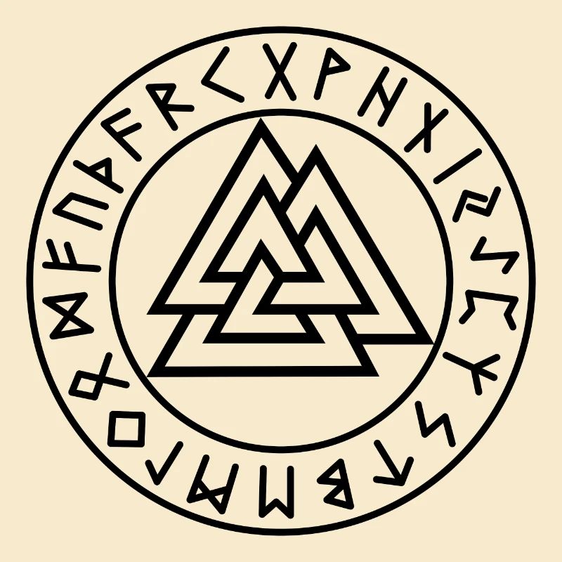 Valknut schwarzer Runenkreis