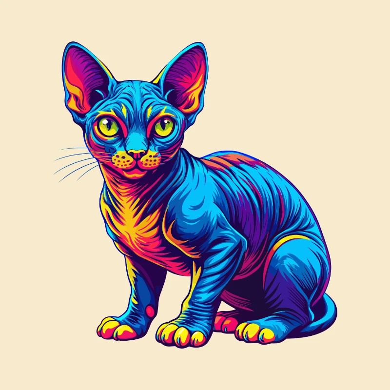 Devon Rex Chat Race Dessin animé Kawaii Animal Pet