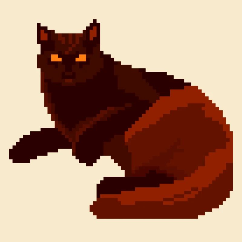 Art Pixel du Chat Nuit Rouge