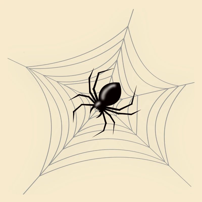 Gruselige Halloween-Spinne in ihrem Netz