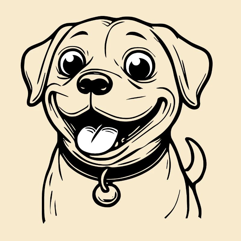 Image de la tête d’un chien joyeux