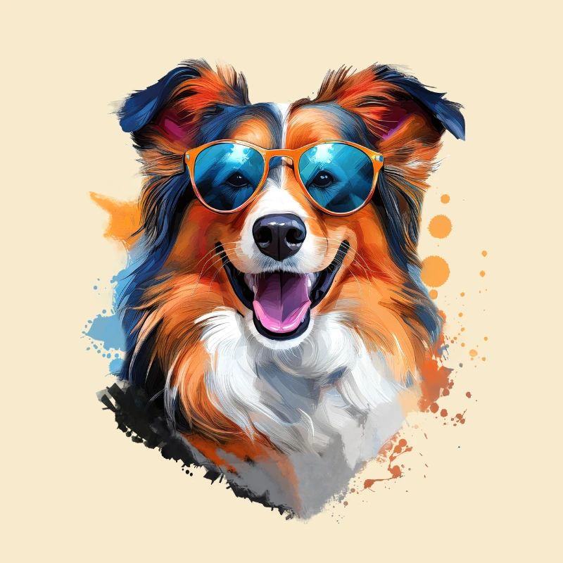 Sheltie mit Sonnenbrille