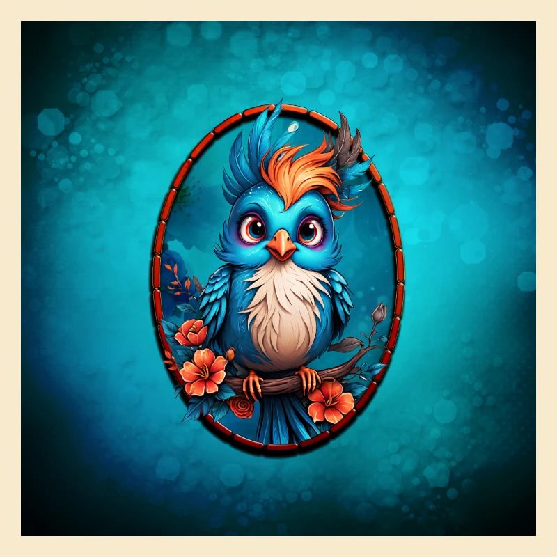 Leuchtend blauer Vogel