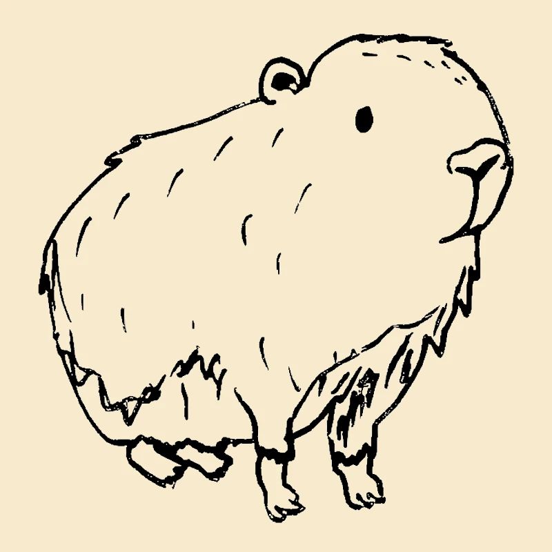 Abstrait Kapybara Noir