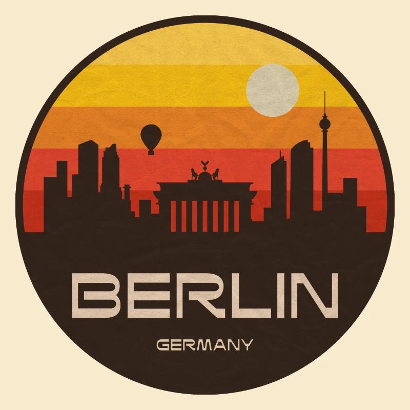 Coucher de soleil rétro de la Skyline de Berlin