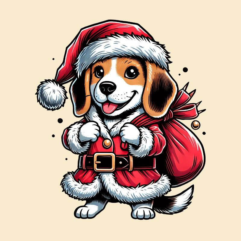 Beagle Santa Claus