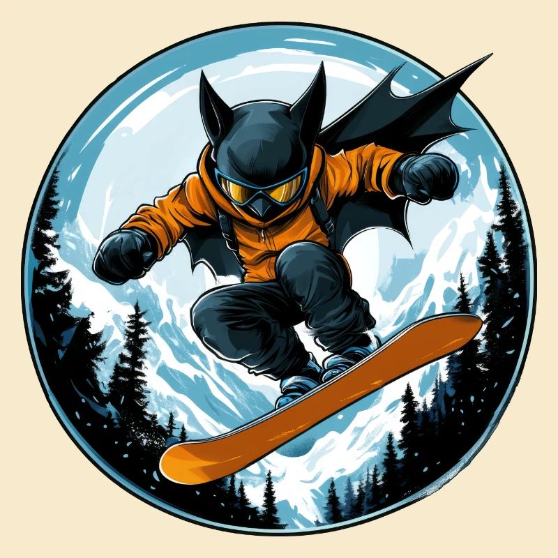 Fledermaus Snowboarder