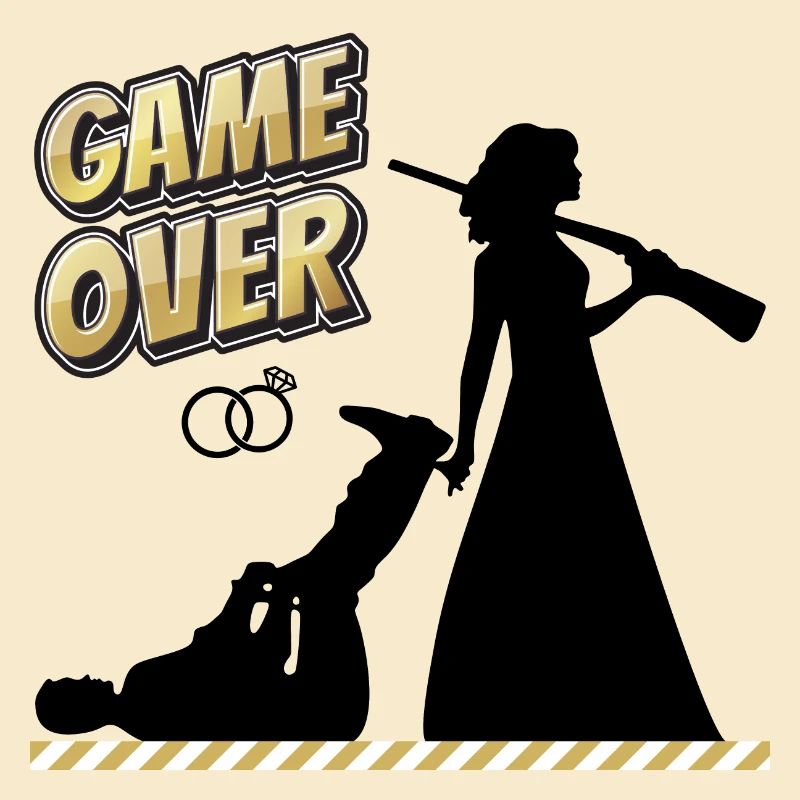 Geschenk zur Hochzeit lustig Spruch | Game over