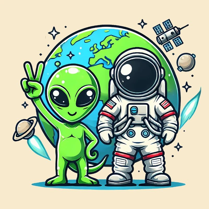 Alien astronauts in space