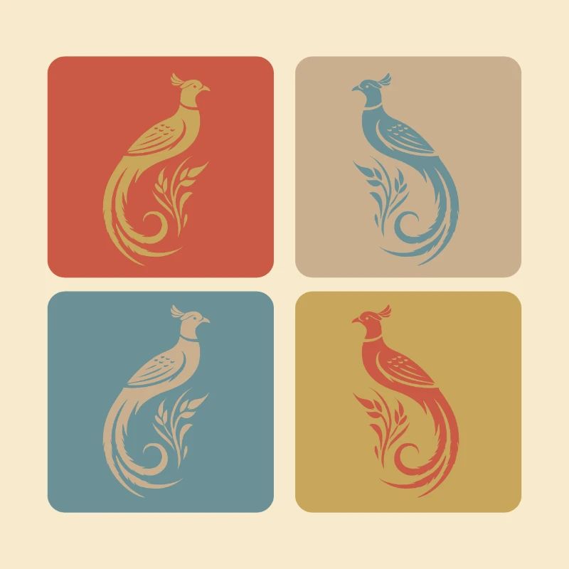 Elegant Pheasant Bird Vintage Design