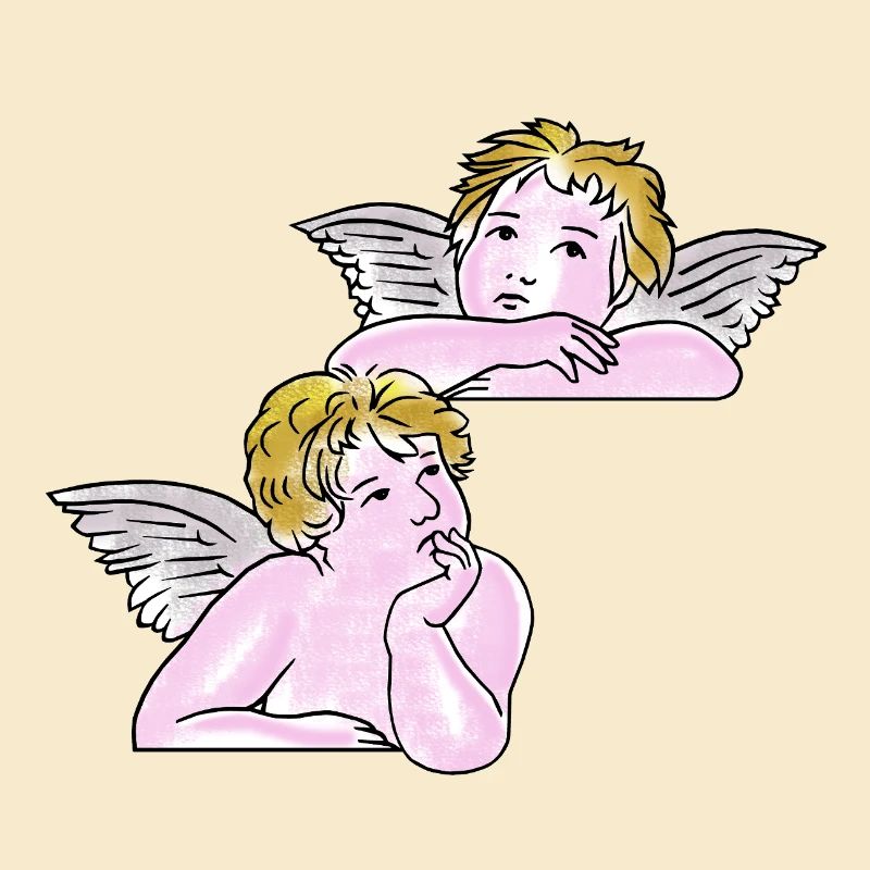 Dessin au trait des chérubins