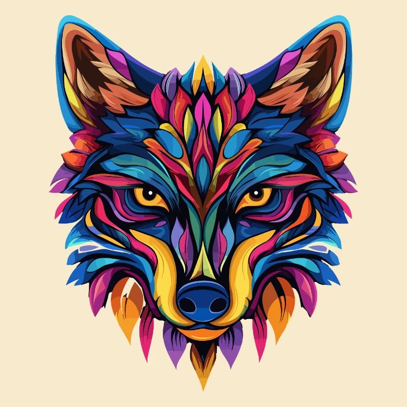 Colorful Wolf Illustration