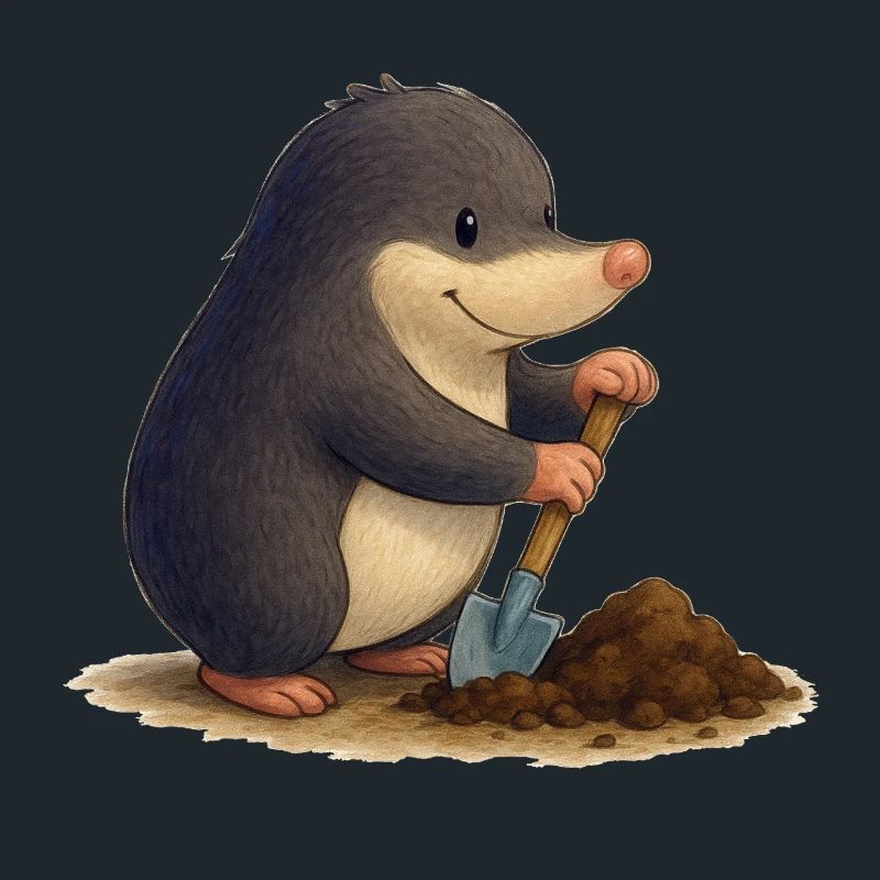 Industrious Mole with Shovel