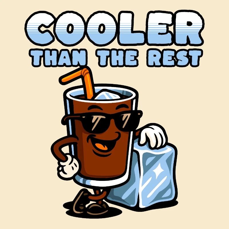 Cola-Figur mit Eiscreme und Sonnenbrille