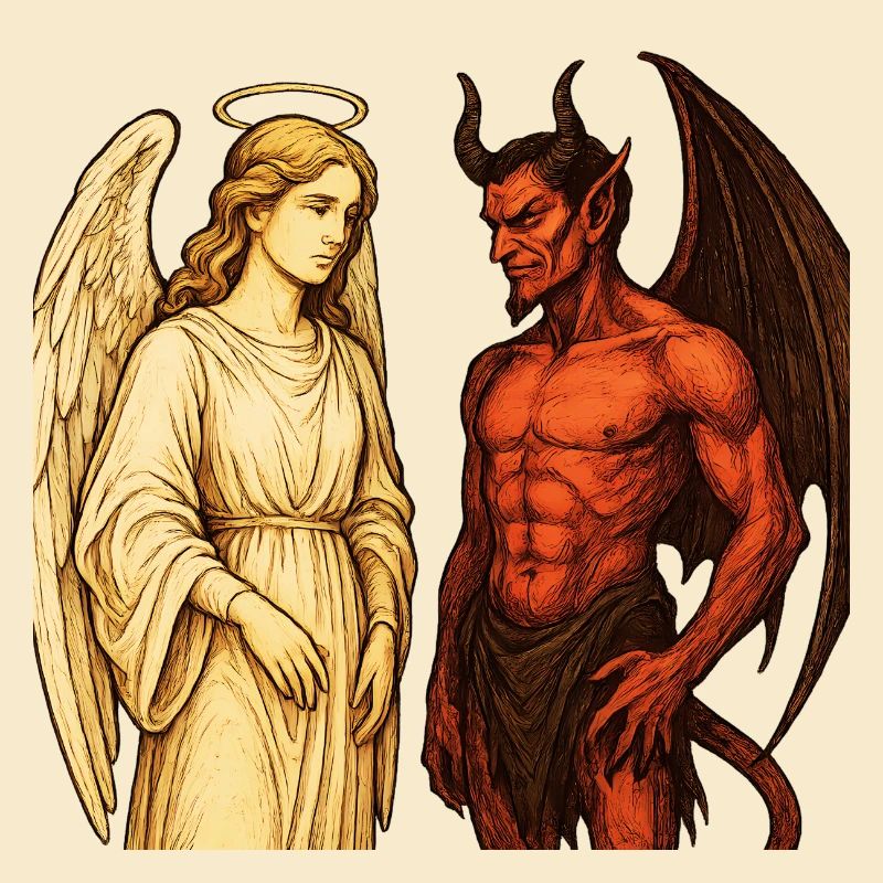 Ange céleste vs démone ardent Illustration