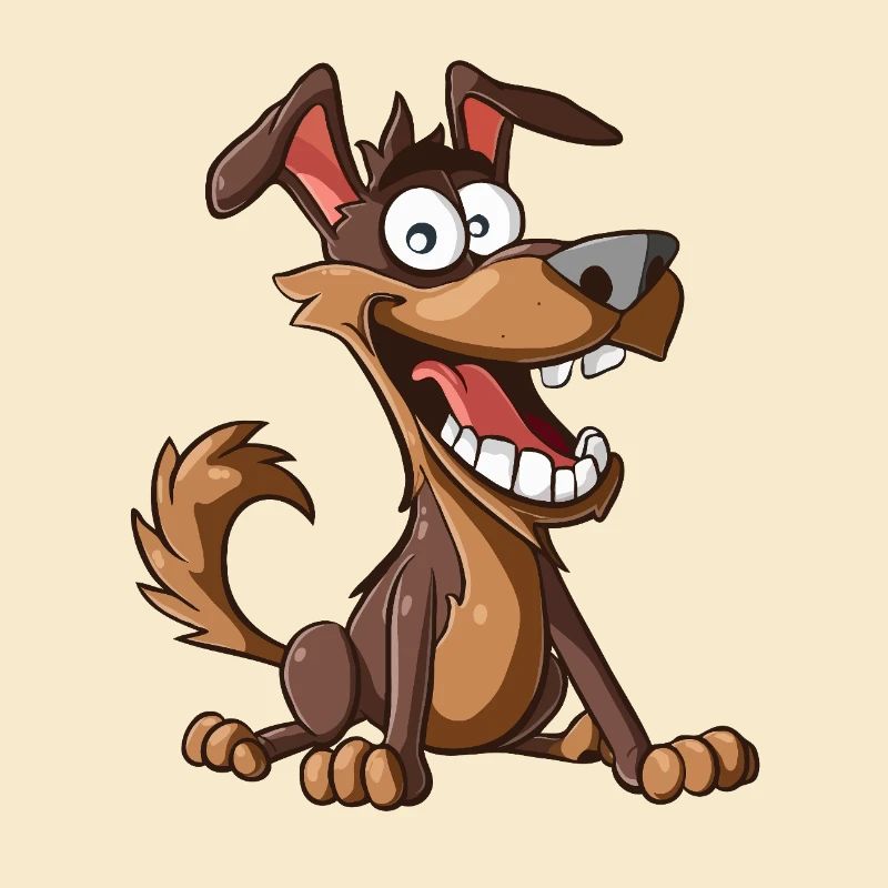Chien de dessin animé joyeux