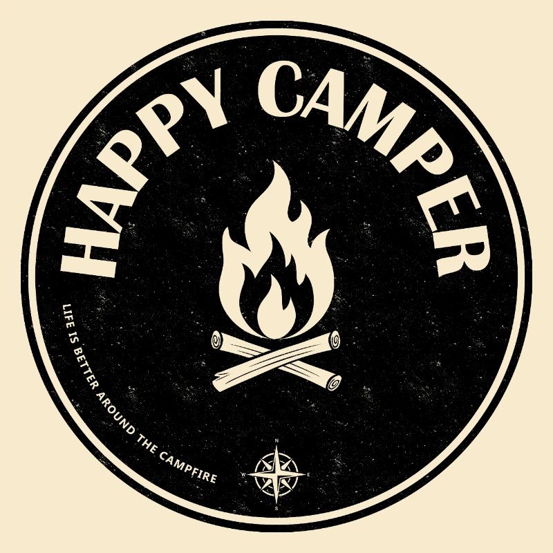 Happy Camper Camping Feu de camp