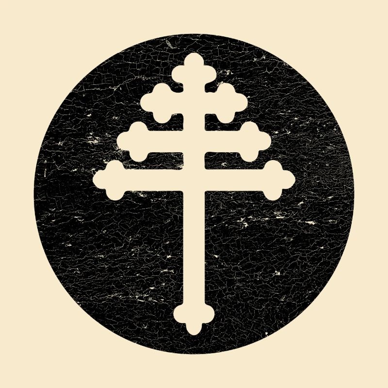 Croix maronite dans cercle noir