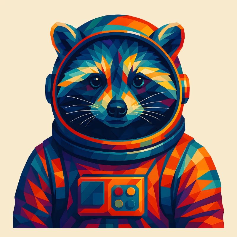 WPAP Stil Tiere - Astronauten Waschbär