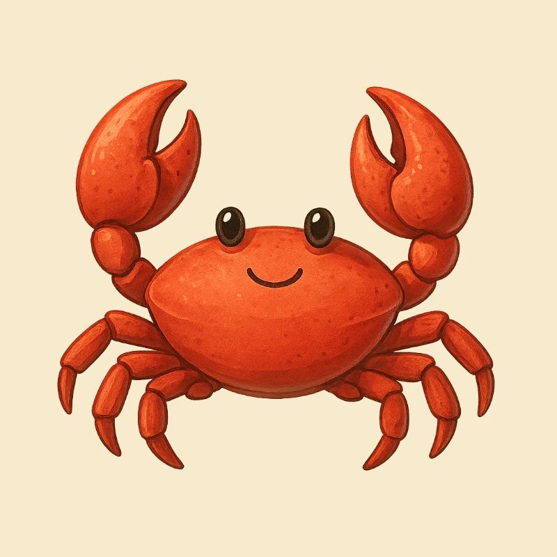 Dessin animé du crabe rouge