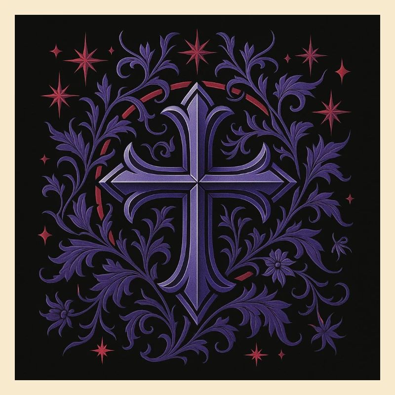 Lavendel Gothic Kreuz Blumendesign