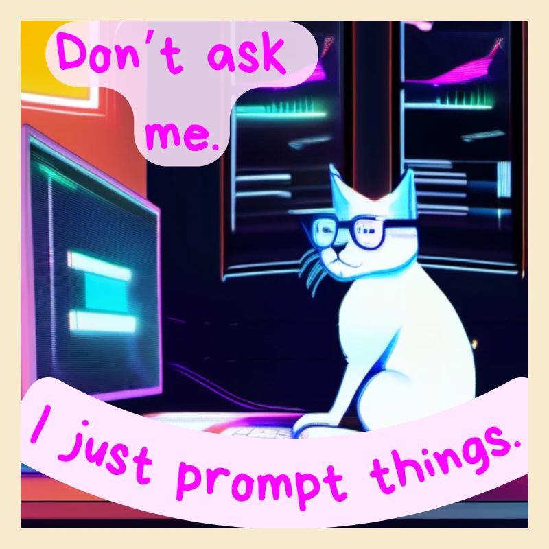 Frag mich nicht, ich fordere nur Dinge auf – Grumpy AI Cat