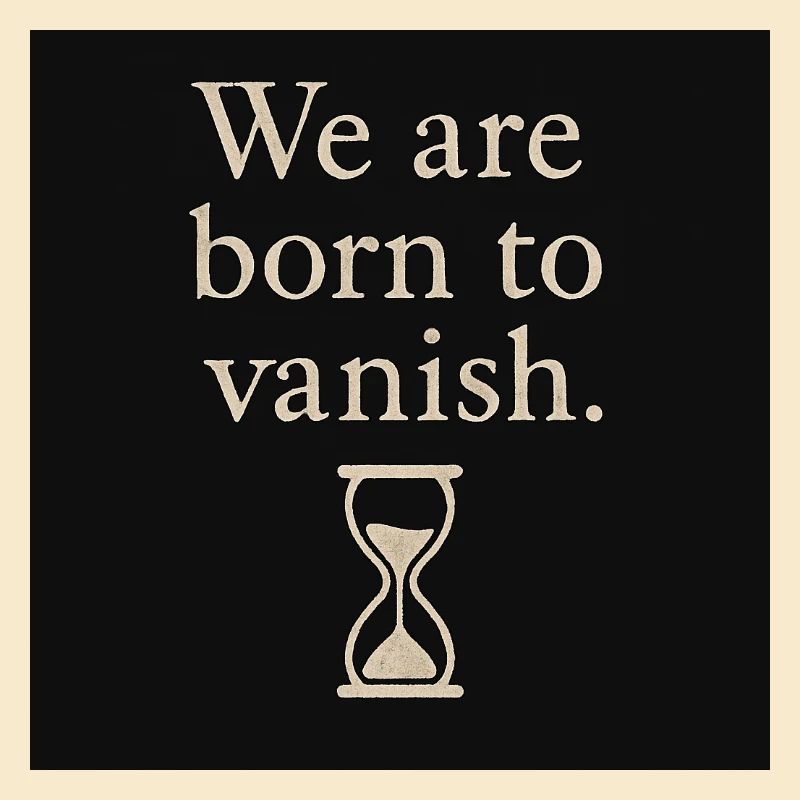 Vergänglichkeit Spruch mit Sanduhrdesign