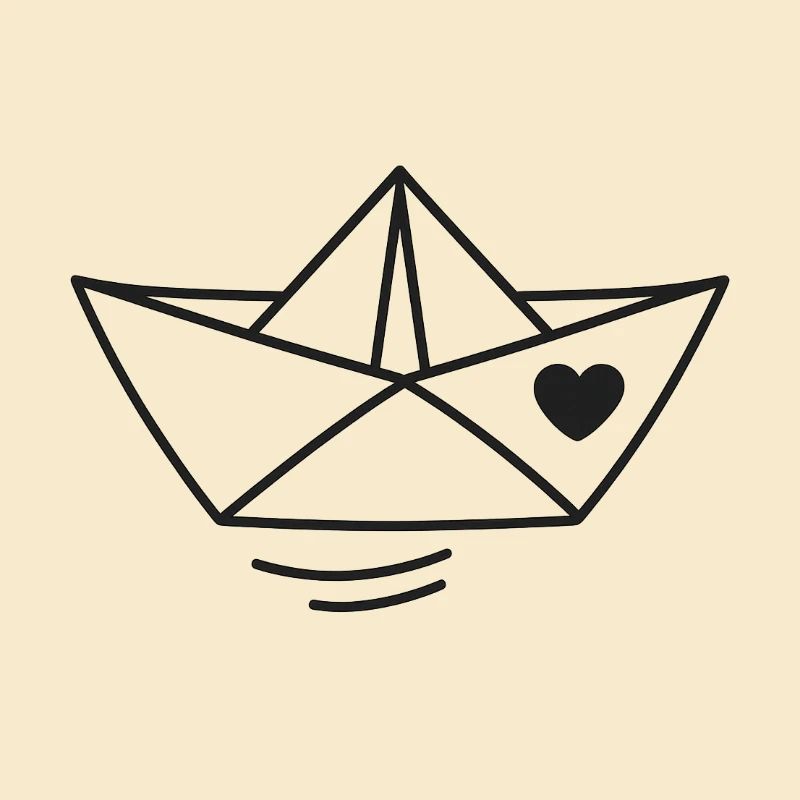 Herz Papierboot Illustration