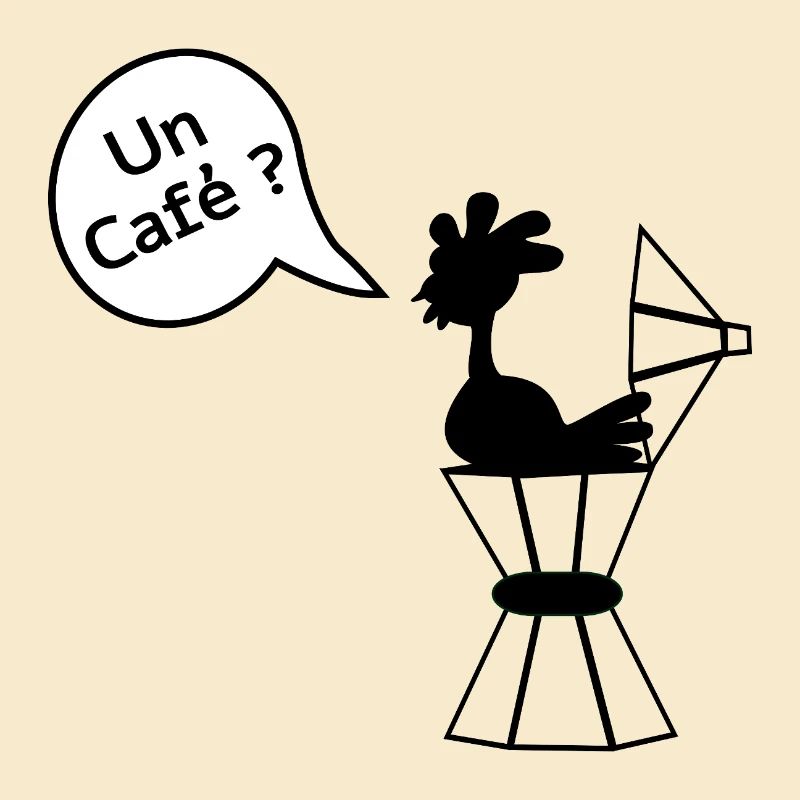 Schwarzer Espresso Kaffee - Hühner Hühner