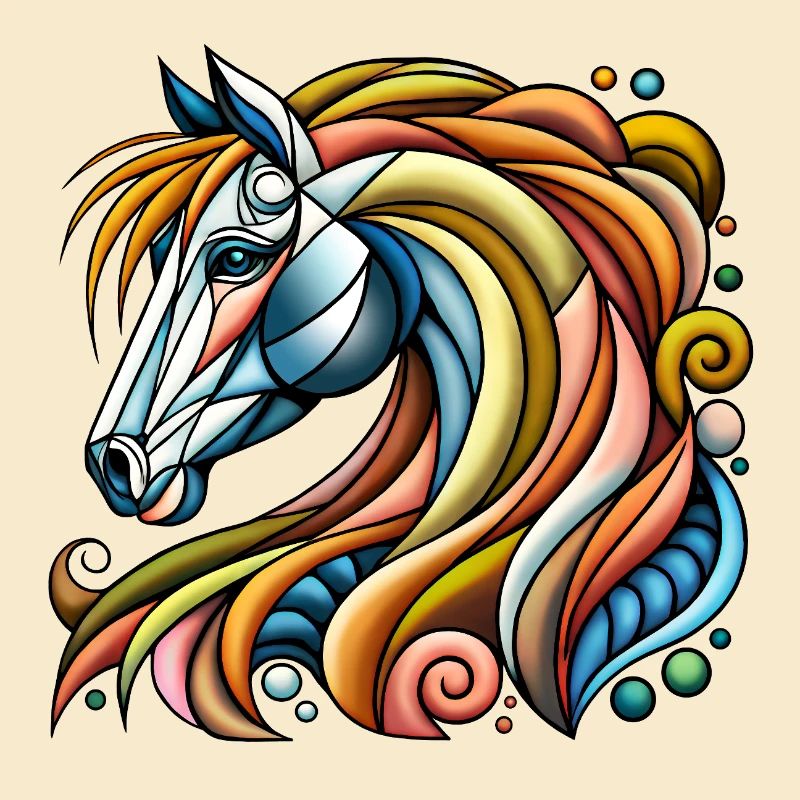 Lebendiges abstraktes Einhorn-Porträt