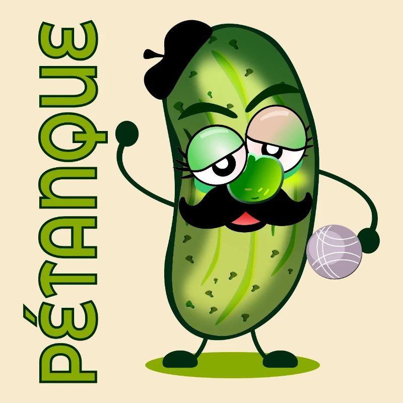 Pétanque Boule Moustache Cornichons