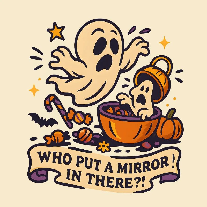 Spukgeist mit Halloween-Spruch